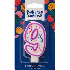 #9 Party Purple Candle 3″ 6 CT