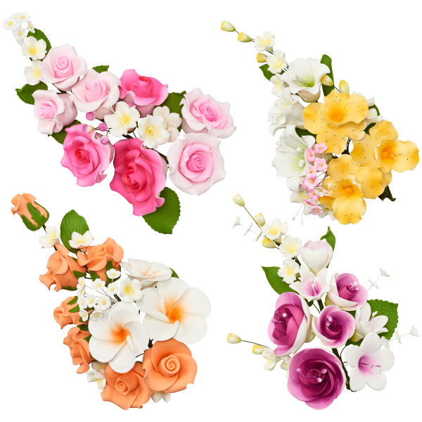 Flower Spray Assorted 7"-7 1/2" GP 4 CT