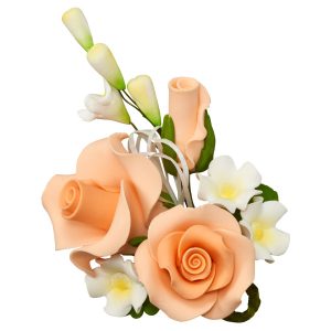 Trio Rose Spray Peach 4″ 6 CT