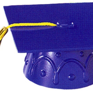 Grad Hat w/Tassel Royal Blue 3″ 24 CT