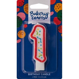 Number 1 Party Red Candle 3″ 6 CT
