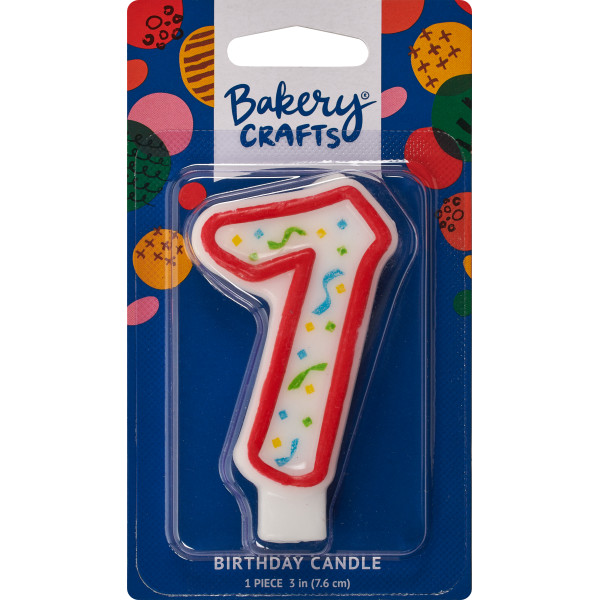 Number 7 Party Red Candle 3" 6 CT