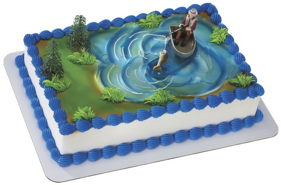 Fisherman w/ Action Fish 4" DecoSet EA