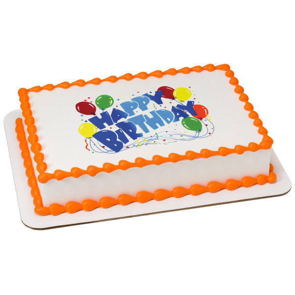 Happy Birthday Balloons Edible Image 12 CT