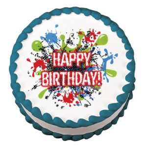 Birthday Splat 6.25″ Edible Image 12 CT