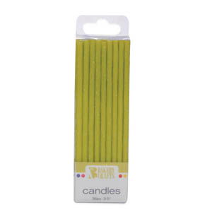 Slim Glitter Candles Green 12 CT