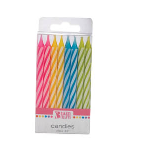 Spiral Assorted Candles 12 CT