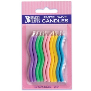 Pastel Wave Candle 2 1/2″ 10 PCS 12 CT