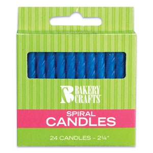 Blue Spiral Candles 2 1/2″ 24 PCS 12 CT