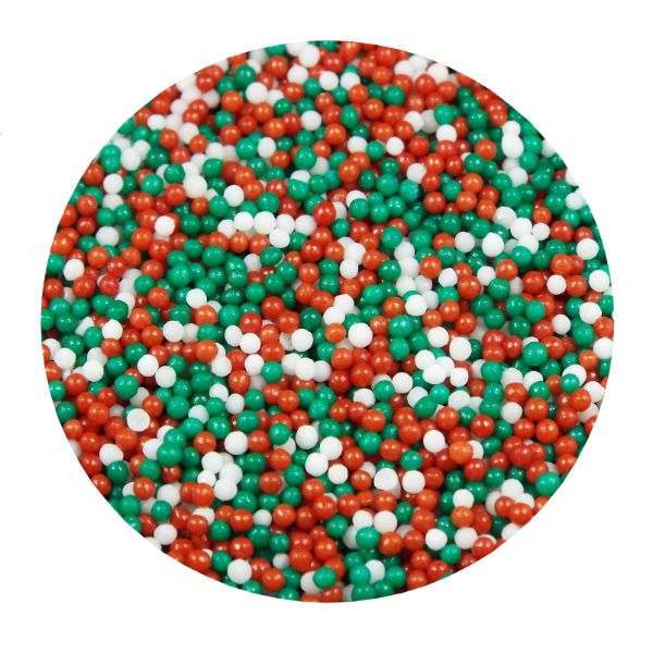 Jingle Mix Rd-Wh-Gr Nonpareils 8 OZ