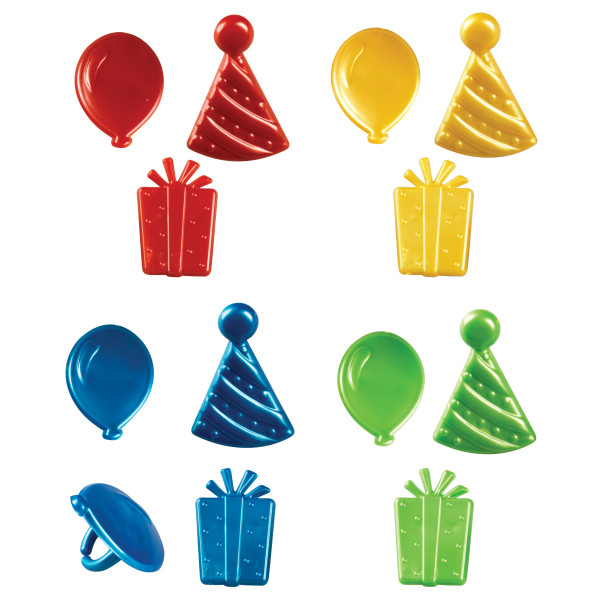 Happy Birthday Icon Rings 2" 144 CT