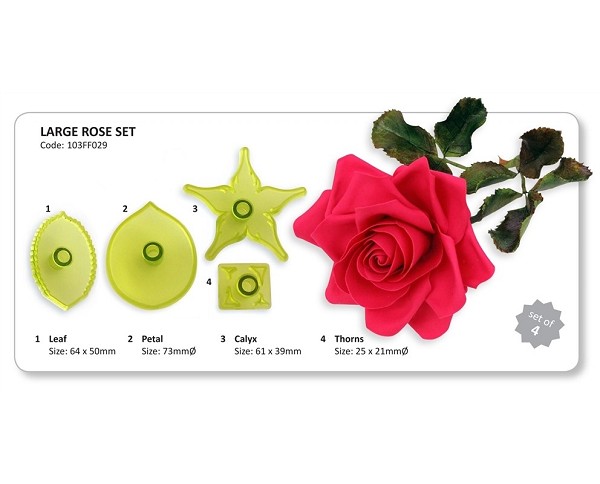 Rose Cutter Large 4 PCS Set