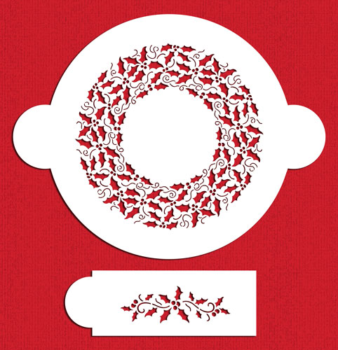 Stencil Holly Ring and Side
