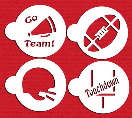Stencil Large Football Cookie 4 CT