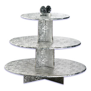 Single Use Silver RD 3 Tier Stand 6 CT