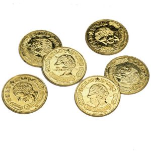 Gold Coins Plastic 1 1/2″ 144 CT