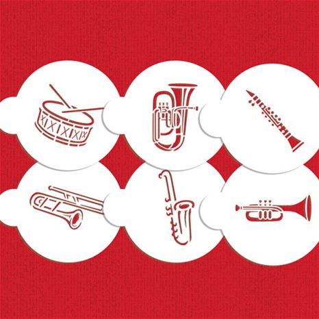 Stencil Marching Band Instruments Cookie