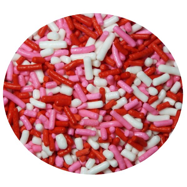 Valentine's Day Jimmies (RD,WH,PK) 6 LB