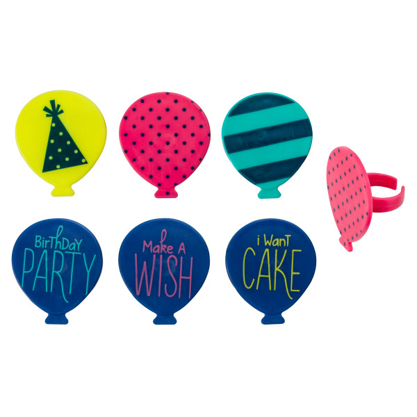 Bright Birthday Balloons Rings 144 CT - Image 3