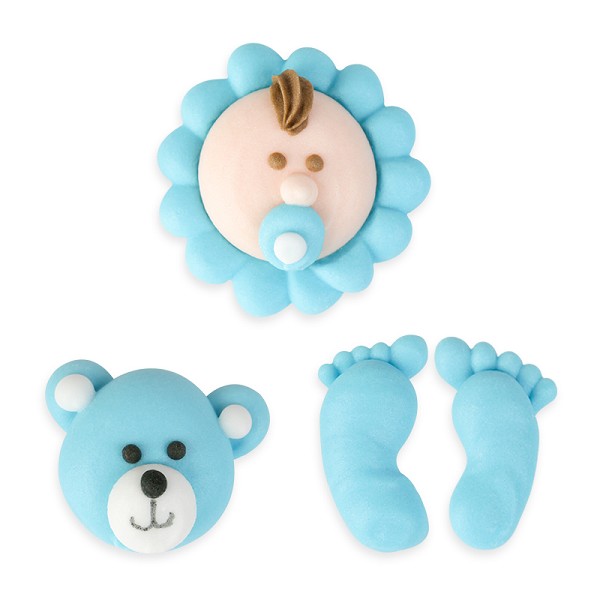 Baby Blue Set Royal Icing 1/2"-1 1/4" 144 CT