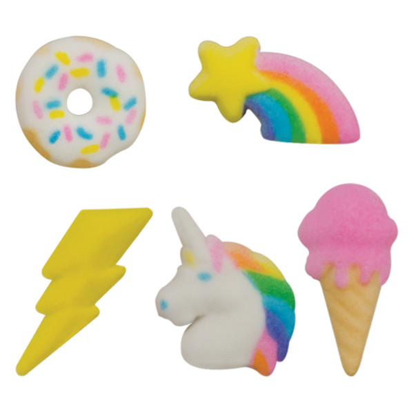 Rainbow Party Assorted Dec-Ons 7/8" - 1 5/8" 80 CT