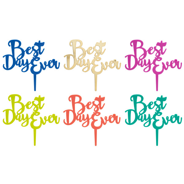 Best Day Ever Candle Holder Pick 12 CT