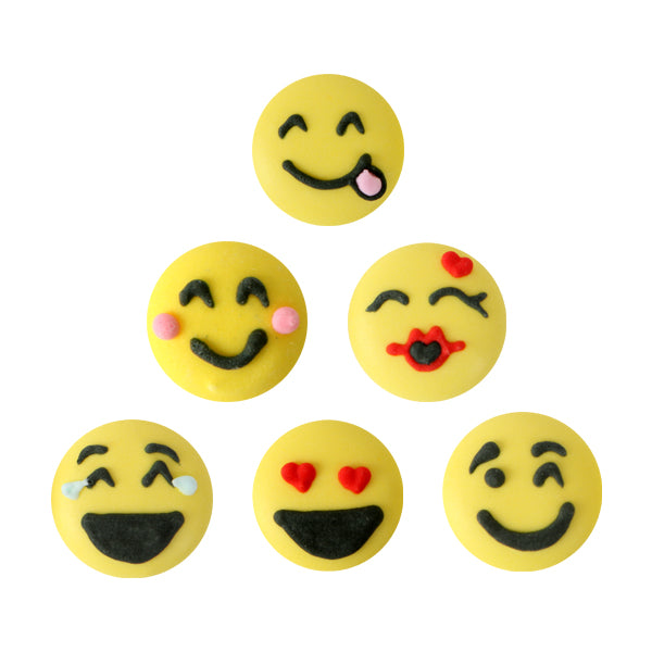 Emoji's large Royal Icing 6 designs 150 CT
