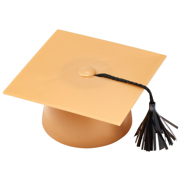 Gold Smooth Grad Hat Layon 4 " x 2" 12 CT
