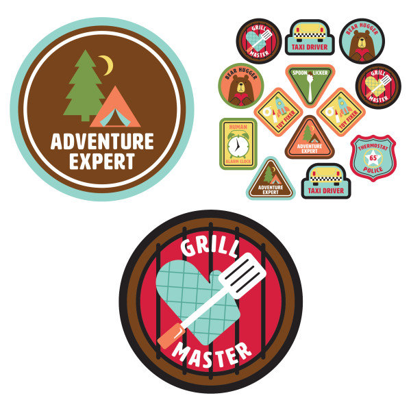 Dad Merit Badges Edible Image 12 CT