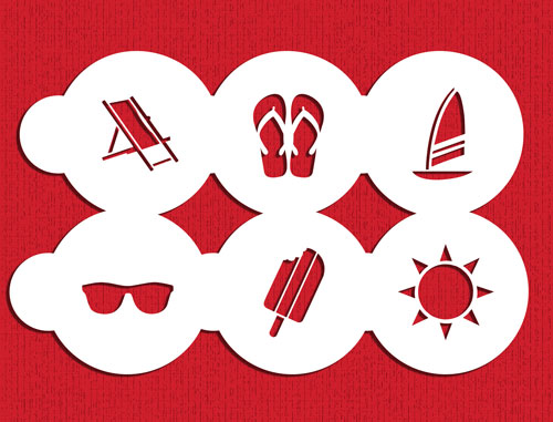Summer Cupcake/Cookie Top Stencil Set