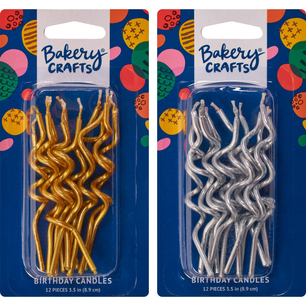 Metallic Swirl Candles 12 PCS 6 CT