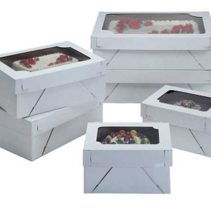 Tall Window Cake Box 1/4 Sheet x 8″ 25 CT