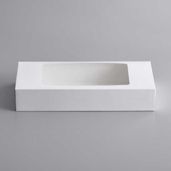 12 1/2" x 5 1/2" x 2 1/4" White Auto-Popup Window Cookie or Bakery Box 200 CT