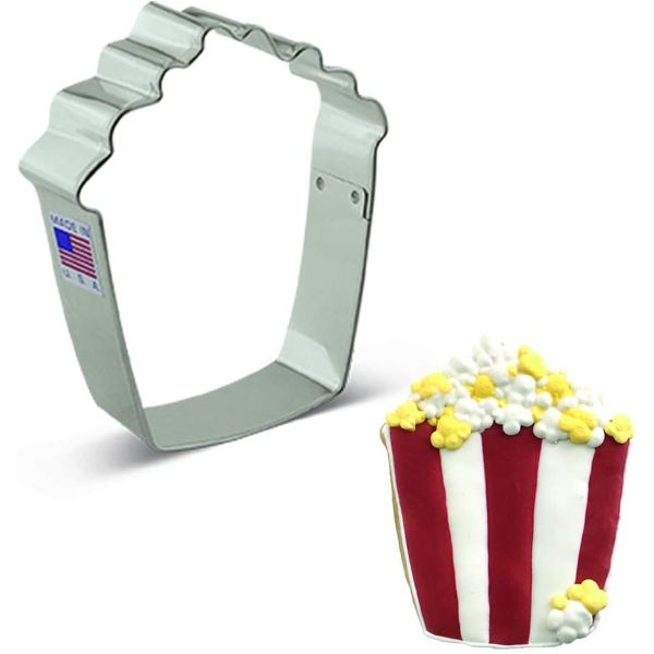 Popcorn Bucket Cookie Cutter 3 1/2" x 3 1/4"