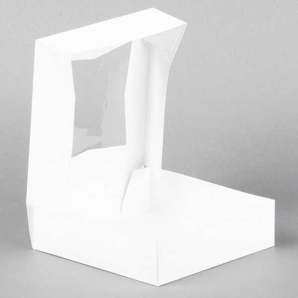 9" x 9" x 2 1/2" White Auto-Popup Window Bakery Box 200 CT
