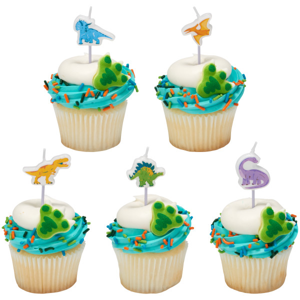 Dinosaur Shaped Candles 5 pcs 6 CT - Image 2