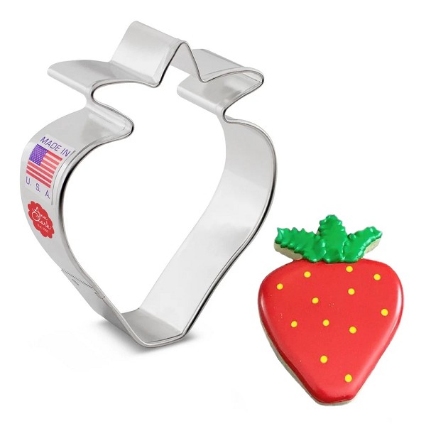 Strawberry Cookie Cutter 3 1/4" x 2 3/4"