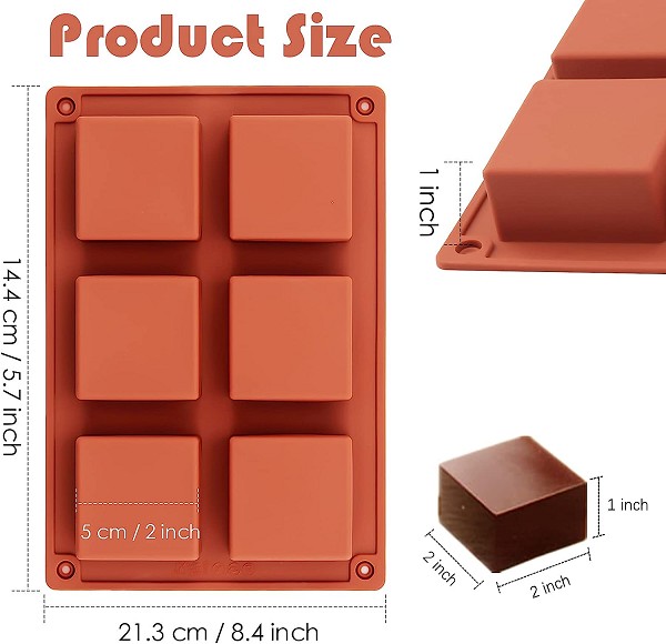 Square Silicone Mold 2"x2"x1" EA