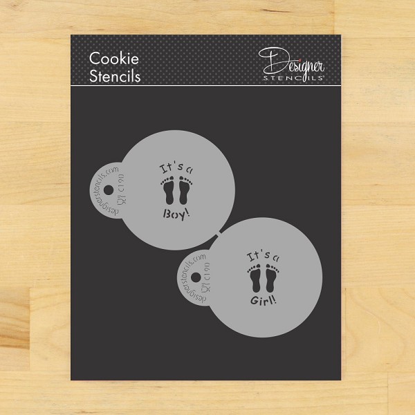It's a Boy and Girl Candy and Cookie Stencil Set 2 count