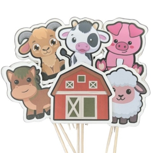 Farm Animals Cupcake Picks 12 CT
