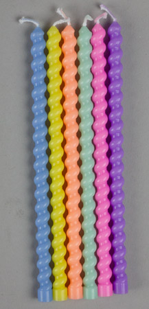 Party Candles Tall Pastel Wave Candles Asstorted 5"