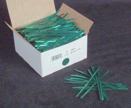 Green Metallic Twist Ties 50 count