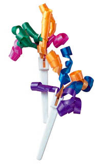Ribbons Bright Sm. DecoPics 3" 48 CT