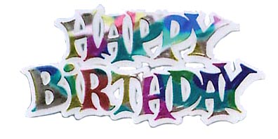 Happy Birthday Script 2 1/2" 72 CT