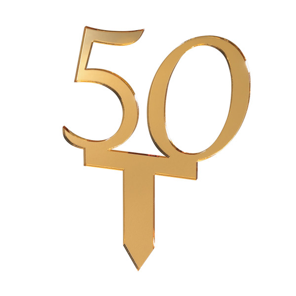 50th Gold Monogram Pick 3 1/4"