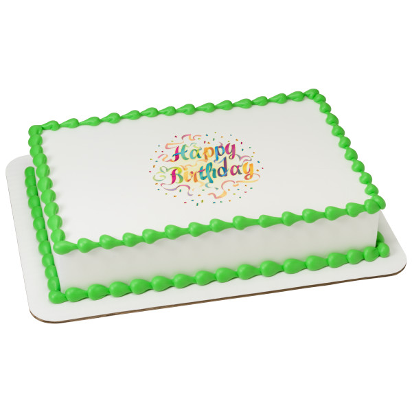 Happy Bday Ribbons Edible Image 12 CT