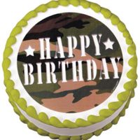 Camouflage Birthday 6.25" Edible Image 12 CT