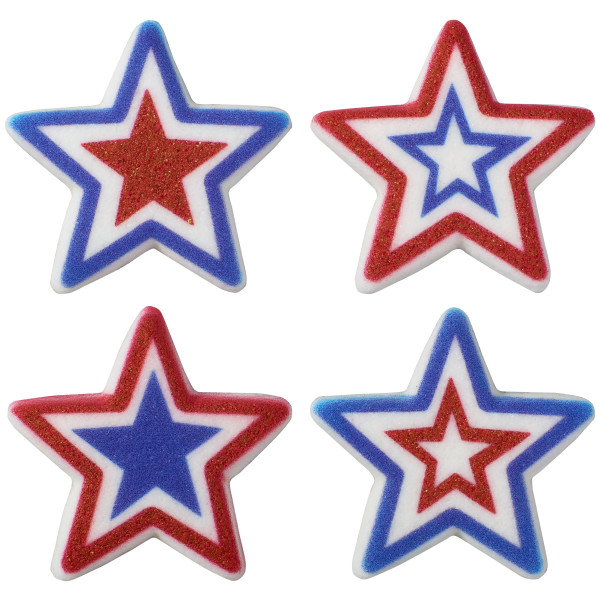 Patriotic Stars Large Dec-Ons 120 CT