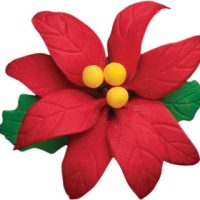 Red Poinsettia Large Gum Paste 3 1/2"-32 count