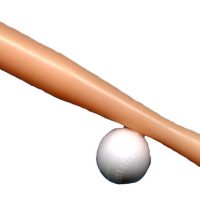 Baseball Bat w/Ball 3 1/2" 72 CT
